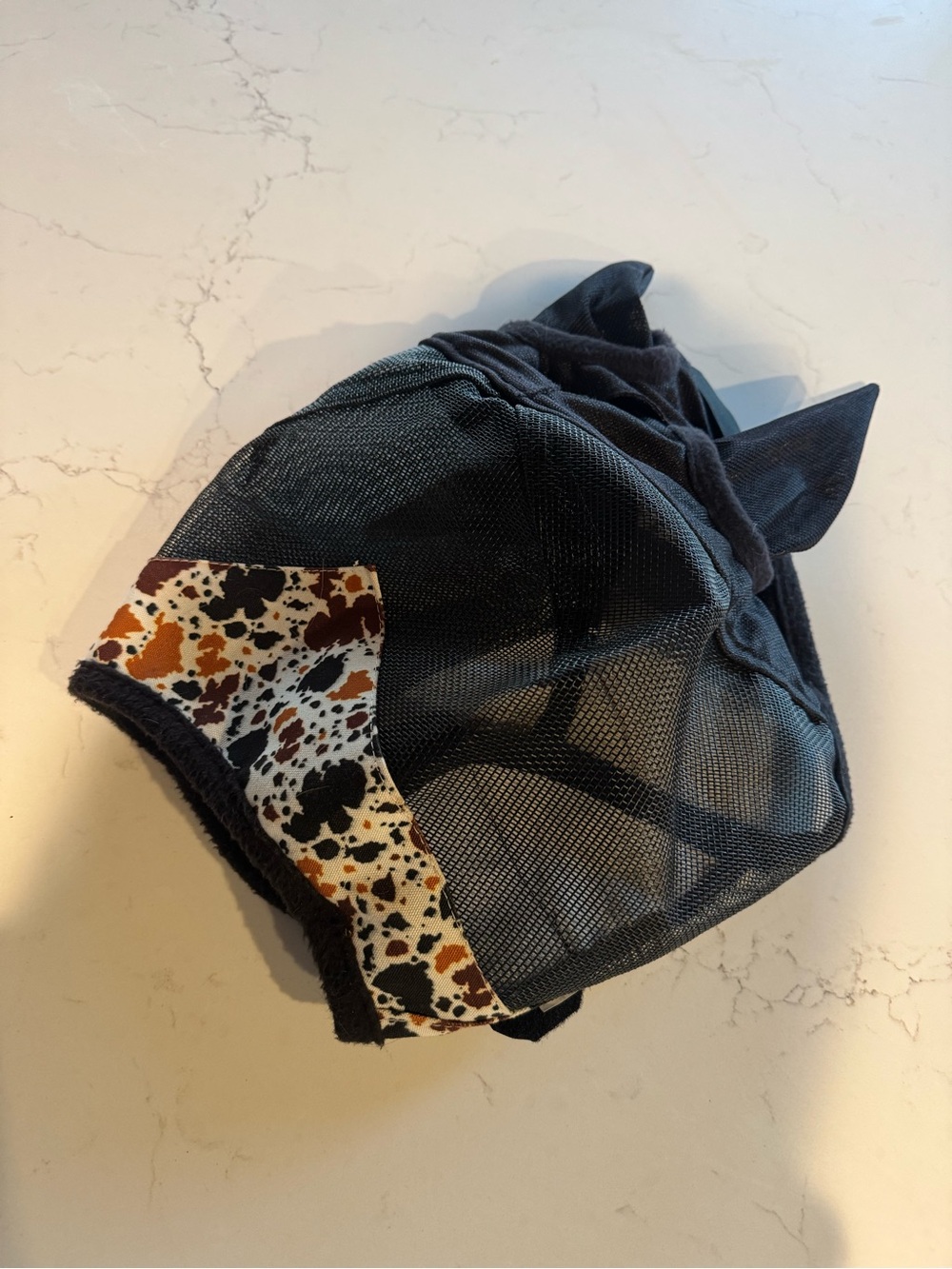 Mesh Fly Mask Full Ears Tr-Color Cow Print Cob Size